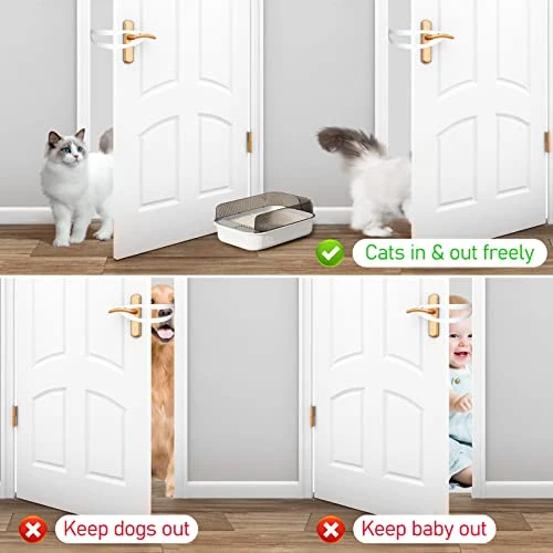 Cat Door Holder Latch,2 Packs Pink Cat Door Alternative Installs Fast Flex Latch Strap Let's Cats In & Keeps Dogs Out Of Litter Food Safe Baby Proof 5 Function Holes No Measuring No Pet Gate 3 Cat Door Holder Latch,2 Packs Pink Cat Door Alternative Installs Fast Flex Latch Strap Let's Cats In & Keeps Dogs Out Of Litter Food Safe Baby Proof 5 Function Holes No Measuring No Pet Gate - Image 2