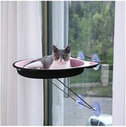 YangYan Cute Pet Hanging Beds Cat Sunny Seat Window Mount Pet Cat Hammock Comfortable Cat Pet Bed Soft Pet Bed (Color : Grey) -Purritos Shop 41qIbNWdL. AC