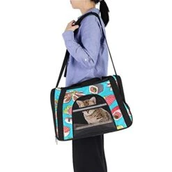 Pet Carrier Japanese Cuisine Sushi Octopus Sashimi Seafoods Pattern Soft-Sided Pet Travel Carriers For Cats,Dogs Puppy Comfort Portable Foldable Pet Bag Airline Approved -Purritos Shop 41qiPbOrTJS