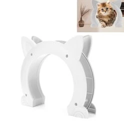 Cat Door Interior Door, Cat Pass Through Door Pet Door Hidden Litter Box Pet Door, Secure Pet Proof Gate Latch, Easy DIY Setup, Secured Installation For Cats, Kitties And Small Dogs (White) -Purritos Shop 41rMWAKHSZL