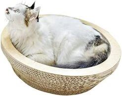 Fhony Cat Scratching Column Relaxing Bed Cat Scratching Board With Catnip Durable Recycled Board Cushion Ball Toy Bell High-Density Recycled Corrugated Cat Scratcher Cat Toy Bowl,Large -Purritos Shop 41sCaoA0XFL. AC 1