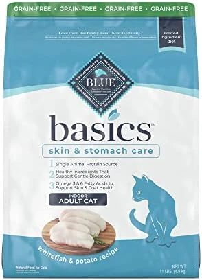 Blue Buffalo Basics Skin & Stomach Care Grain Free, Natural Indoor Adult Dry Cat Food, Turkey & Potato 11-lb 8 Blue Buffalo Basics Skin & Stomach Care Grain Free, Natural Indoor Adult Dry Cat Food, Turkey & Potato 11-lb - Image 6