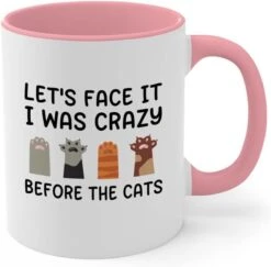 Bubble Hugs Cat Owner 2Tone Pink Mug 11oz - Dedicated Feline - Cat Women Fun Cat Parents Stuff Lady Paws Pet Dad Gifts -Purritos Shop 41uuMwR3XL. AC