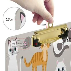 Cute Kitty Cat With Cat Breeds Toys And Food Plastic Clipboard Lovely Cat Kitchen Clipboards Low Profile Clip Boards For Students Office Man Woman Kids Standard A4 Letter Size 12.5x9 Inch Silver -Purritos Shop 41vxeX8KJwL