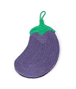 Cat Scratch Pad Cat Scratchers Handmade Scratch Board With Hanging Rope Home Decor Cat Scratcher Mat Cute Food Shaped Cats Scratching Playing (Color : Eggplant)