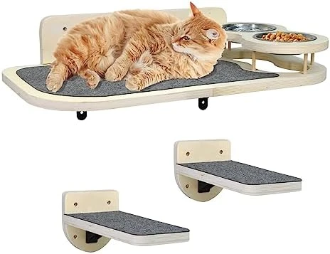Cat Wall Shelves With 2 Steps,Cat Wall Mounted Shelves And Perches Set,Cat Wall Furniture With 2 Cat Bowls For Indoor Cats,Cat Climbing Shelf Hammock With Climbing Shelf Perches Plush Covered 9 Cat Wall Shelves With 2 Steps,Cat Wall Mounted Shelves And Perches Set,Cat Wall Furniture With 2 Cat Bowls For Indoor Cats,Cat Climbing Shelf Hammock With Climbing Shelf Perches Plush Covered - Image 7