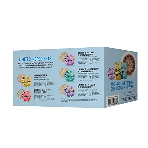 Tiki Cat Born Carnivore Complements Variety Pack, Chicken Blends, Wet, High-Protein & High-Moisture Cat Food Topper, 2.1 Oz. Cups (Pack Of 10) 4 Tiki Cat Born Carnivore Complements Variety Pack, Chicken Blends, Wet, High-Protein & High-Moisture Cat Food Topper, 2.1 Oz. Cups (Pack Of 10) - Image 2