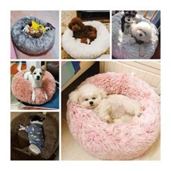 YangYan Kennel Round Pet Cat Bed Soft Plush Cat Dog House Matress Mat Winter Puppy Warm Nest Soft Pet Cat Sleeping House (Color : Grey, Size : 35cm) -Purritos Shop 51051405mpL