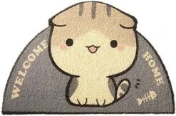 GENERIC Cat Litter Trapping Mat 23.6"x 15" For Cat Litter Box, Bathroom Mat, Bedroom Mat, Soft On Paws, Easy To Clean, Durable Cat Dog Bath Mat, Ripple Rug For Pet (Black Cat) -Purritos Shop 5110ul9I63L. AC