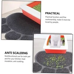 Hohopeti 2pcs Cat Mat Cat Litter Mat Dog Training Pads Puppy Washing Mat Anti-Skid Dog Pad Cat Drinking Bowl Pad PVC Food Mat Small Animals PVC Grey Water Proof Pet Feeding Mat Cat Food Pad -Purritos Shop 51290cOAoFL