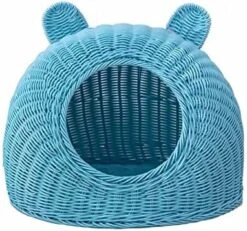 GAMIRA Pet Nest Pet House Rattan Cat Nest Summer Semi-Closed Indoor Sleeping Bed Mat Breathable Durable Puppy Basket For Small Medium Cats/Dogs (Color : Beige) -Purritos Shop 512U2hp9ddL. AC