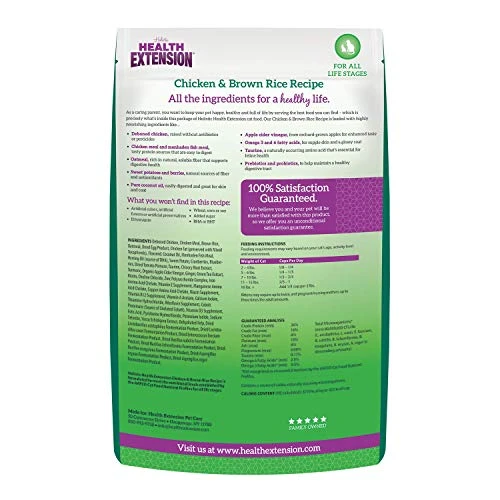 Health Extension Dry Cat Food, Natural Food With Added Vitamins & Minerals, Suitable For All Kitten & Adult Cats, Chicken & Brown Rice Recipe, 4 Lb 3 Health Extension Dry Cat Food, Natural Food With Added Vitamins & Minerals, Suitable For All Kitten & Adult Cats, Chicken & Brown Rice Recipe, 4 Lb