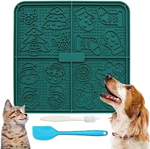 Femont X Large Licking Mat For Dog Slow Feeder Mat With 165 Strong Suction Cups For Peanut Butter,BPA Free Lick Pad For Pet Relieving Anxiety,Boredom,Grooming,Training(Blue,1 Spatula,1 Brush) 10 Femont X Large Licking Mat For Dog Slow Feeder Mat With 165 Strong Suction Cups For Peanut Butter,BPA Free Lick Pad For Pet Relieving Anxiety,Boredom,Grooming,Training(Blue,1 Spatula,1 Brush) - Image 8