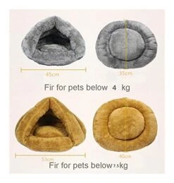 YangYan Soft Pet Bed Cats Dogs Bed House Winter Warm Sleeping Cats Nest Plush Puppy Cushion Mat Portable Pet Cat Supplies Bed For Cats (Color : Brown, Size : 50x40cm) -Purritos Shop 515PGMlMlCL