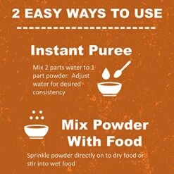 Whole Life Pet Pumpkin Powder For Dogs And Cats. Firms Stool, Relieves Diarrhea. Mix With Water For Instant Puree. No Mess Or Waste From Cans. Human Grade Quality