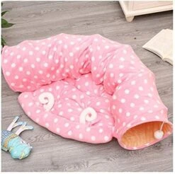 YangYan Cat Bed Tunnel Collapsible Removeable Cat Tunnel Tube Pet Interactive Play Toys With Plush Balls For Cat Puppy (Color : Gold) -Purritos Shop 518YT9Y I7L. AC
