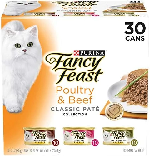 Purina Fancy Feast Grain Free Pate Wet Cat Food Variety Pack, Poultry & Beef Collection - (30) 3 Oz. Cans 11 Purina Fancy Feast Grain Free Pate Wet Cat Food Variety Pack, Poultry & Beef Collection - (30) 3 Oz. Cans - Image 9