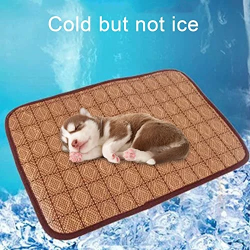 Hnjtkj Pet Dual-Use Mat Cushion Summer Cooling Comfortable And Cool Bamboo Fiber Mat Pet Supplies 40 * 30CM,Brown,40CM*30CM 5 Hnjtkj Pet Dual-Use Mat Cushion Summer Cooling Comfortable And Cool Bamboo Fiber Mat Pet Supplies 40 * 30CM,Brown,40CM*30CM - Image 3