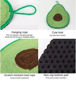 Cat Scratch Pad Cat Scratchers Handmade Scratch Board With Hanging Rope Home Decor Cat Scratcher Mat Cute Food Shaped Cats Scratching Playing (Color : Eggplant) -Purritos Shop 51Bl1ypY02L 2