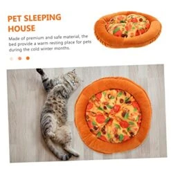 Plushes 4pcs Cat Nest Toys Cat Shelter Outdoor Large+Outdoor+mat Pizza Pet Mat Cozy Food Dog Cat Bed Kitten Bed Cat Supplies Indoor Cat Kennel Kitten Cage Cloth Round -Purritos Shop 51CEPwDB8xL