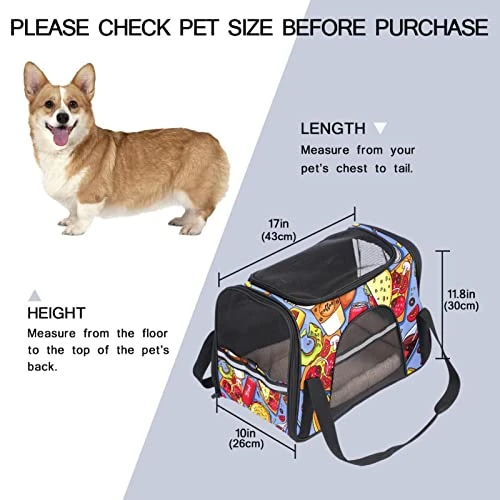 Pet Carrier American Delicious Fat Food Pattern Soft-Sided Pet Travel Carriers For Cats,Dogs Puppy Comfort Portable Foldable Pet Bag Airline Approved 3 Pet Carrier American Delicious Fat Food Pattern Soft-Sided Pet Travel Carriers For Cats,Dogs Puppy Comfort Portable Foldable Pet Bag Airline Approved
