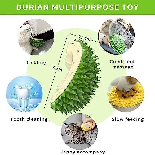 Durian Multifunctional Toys,Durian Cat Scratcher,Massaging And Removing Floating Hair Cat Dog Mint Toys (Yellow) 6 Durian Multifunctional Toys,Durian Cat Scratcher,Massaging And Removing Floating Hair Cat Dog Mint Toys (Yellow) - Image 4
