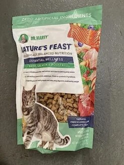 Dr. Marty Nature's Feast Essential Wellness Beef, Salmon And Poultry Dry Cat Food 12 Oz