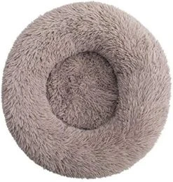 YangYan Long Plush Pet Bed Cat Super Soft Bed For Dogs Kennel Dog Round Winter Warm Sleeping Puppy Cushion Mat Portable Cat Supplies (Color : Pink, Size : 40cm) -Purritos Shop 51DcicnzjfL. AC