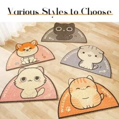 GENERIC Cat Litter Trapping Mat 23.6"x 15" For Cat Litter Box, Bathroom Mat, Bedroom Mat, Soft On Paws, Easy To Clean, Durable Cat Dog Bath Mat, Ripple Rug For Pet (Black Cat) -Purritos Shop 51E7zjAjAaL