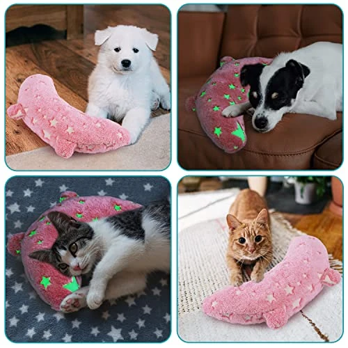 POMESEA Pet Pillow For Dogs, Glow In The Dark Soft Dog Neck Pillow, U-Shaped Pillow For Cat And Dog, Machine Washable Pet Calming Toy, Joint Relief Sleeping Improve For Pets (Pink) 5 POMESEA Pet Pillow For Dogs, Glow In The Dark Soft Dog Neck Pillow, U-Shaped Pillow For Cat And Dog, Machine Washable Pet Calming Toy, Joint Relief Sleeping Improve For Pets (Pink) - Image 3