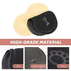 2 Pcs Cat Litter Mats Litter Trapping Mats Peanut Litter Mats Cat Dog Feeding Mats (Black+Beige) -Purritos Shop 51F6Ri49b3L