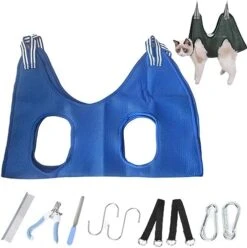Alkyne Cuddles And Meow - Good Cat Hammock, Cuddlesmeow Cat&Dog Grooming Hammock, Pet Grooming Hammock Harness With Nail Clippers And Trimmer (Blue, S) 30 Alkyne Cuddles And Meow - Good Cat Hammock, Cuddlesmeow Cat&Dog Grooming Hammock, Pet Grooming Hammock Harness With Nail Clippers And Trimmer (Blue, S) -Purritos Shop 51F6m2syBVL. AC