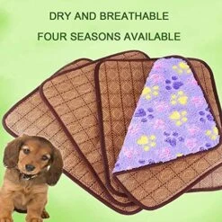 Hnjtkj Pet Dual-Use Mat Cushion Summer Cooling Comfortable And Cool Bamboo Fiber Mat Pet Supplies 40 * 30CM,Purple,40CM*30CM -Purritos Shop 51G0uqOfvRL