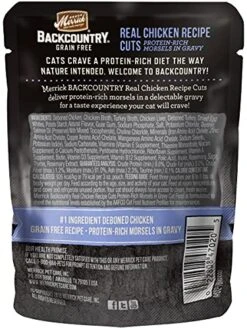 Merrick Backcountry Natural Wet Cat Food, Real Chicken Recipe Cuts With Added Vitamins & Minerals, Protein-Rich Morsels In Gravy, Grain Free Recipe, 3 OZ Pouch (Pack Of 12) -Purritos Shop 51KGmJYiX4S