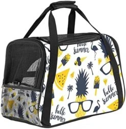 Pet Carrier Hello Summer Cute Food Ice Cream Pineapple Soft-Sided Pet Travel Carriers For Cats,Dogs Puppy Comfort Portable Foldable Pet Bag Airline Approved -Purritos Shop 51KN8hqzxbL. AC