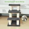 Pawque Dog Stairs & Cat Scratching Post Pet Steps For High Beds Couch, High-Strength Boards Holds Up To 150 Lbs For Indoor Small Cats Kittens Dogs Climbing Playing, 3 Combination Options, 3 Steps-Grey -Purritos Shop 51L6MC98gBL