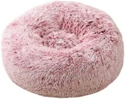 YangYan Super Soft Pet Bed Kennel Dog Round Cat Winter Warm Sleeping Bag Long Plush Puppy Cushion Mat Portable Cat Supplies 46/50/60cm (Color : White Brown, Size : 50cm) -Purritos Shop 51LnI3G4GcL. AC 3