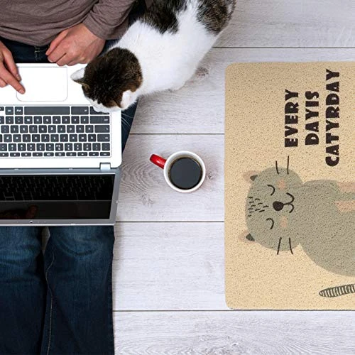 Outdoor Mats Cat Litter Mat, Cat Pad Cat Food Feeding Mat Pet Cushion Cat Litter Pad Washable Dog Cat Mat For Litter Boxes, Grey Cat Pattern Electric Litter Box 5 Outdoor Mats Cat Litter Mat, Cat Pad Cat Food Feeding Mat Pet Cushion Cat Litter Pad Washable Dog Cat Mat For Litter Boxes, Grey Cat Pattern Electric Litter Box - Image 3