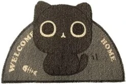 GENERIC Cat Litter Trapping Mat 23.6"x 15" For Cat Litter Box, Bathroom Mat, Bedroom Mat, Soft On Paws, Easy To Clean, Durable Cat Dog Bath Mat, Ripple Rug For Pet (Black Cat) -Purritos Shop 51PJdbsWXaL. AC