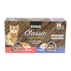 Evolve Classic Crafted Meals Cat Food Variety Pack With Salmon Recipe & Seafood Medley Recipe