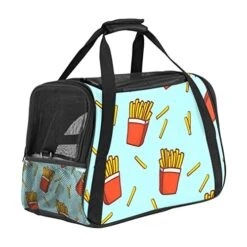 Pet Carrier Fast Food French Fries Potato Chips Soft-Sided Pet Travel Carriers For Cats,Dogs Puppy Comfort Portable Foldable Pet Bag Airline Approved