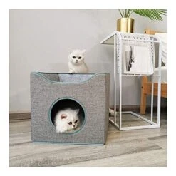 YangYan Folding Cat Nest Summer Closed Deep Sleep Four Seasons Universal Cat House Villa Pet Cat Bed Cat Mat Cat Cushion Cat Kennel (Size : 40 40 36cm) -Purritos Shop 51TBUFhfeGL