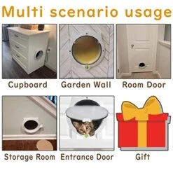 BOPOMOFO Cat Door 4 Way Locking Cat Flap, Weatherproof Pet Door For Interior Doors & Exterior Doors Inner Size 8.27"x8.27" (White) CD-01-W -Purritos Shop 51TVw8r6OLL