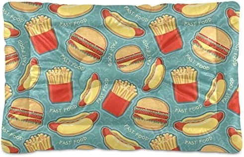 Food Hamburger Fries Hotdog Dog Bed Cat Bed Soft Comfortable Pet Bed Non-Slip Calming Kennel Pad For Small Medium Large Dogs Cats 2116481 7 Food Hamburger Fries Hotdog Dog Bed Cat Bed Soft Comfortable Pet Bed Non-Slip Calming Kennel Pad For Small Medium Large Dogs Cats 2116481 - Image 5