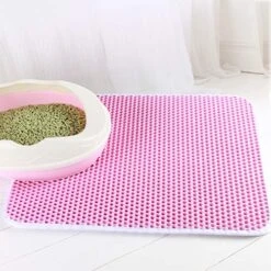 SONGBIRDTH Cat Litter Mat Double-Layer Waterproof Pad Pet Cleaning Supplies For Indoor,Breathable Cotton Blend,Removable Easy To Clean Pink M -Purritos Shop 51TX9PXXThL