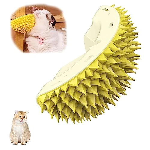 Durian Multifunctional Toys,Durian Cat Scratcher,Massaging And Removing Floating Hair Cat Dog Mint Toys (Yellow) 3 Durian Multifunctional Toys,Durian Cat Scratcher,Massaging And Removing Floating Hair Cat Dog Mint Toys (Yellow)