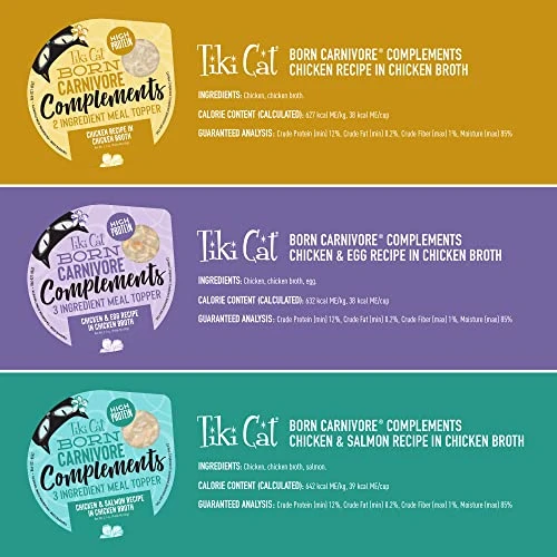 Tiki Cat Born Carnivore Complements Variety Pack, Chicken Blends, Wet, High-Protein & High-Moisture Cat Food Topper, 2.1 Oz. Cups (Pack Of 10) 5 Tiki Cat Born Carnivore Complements Variety Pack, Chicken Blends, Wet, High-Protein & High-Moisture Cat Food Topper, 2.1 Oz. Cups (Pack Of 10) - Image 3