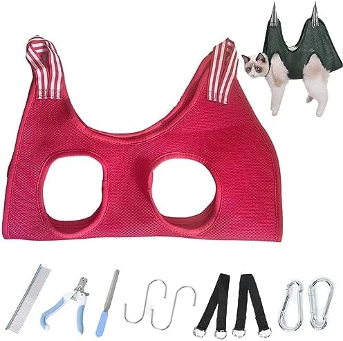 Alkyne Cuddles And Meow - Good Cat Hammock, Cuddlesmeow Cat&Dog Grooming Hammock, Pet Grooming Hammock Harness With Nail Clippers And Trimmer (Blue, S) 11 Alkyne Cuddles And Meow - Good Cat Hammock, Cuddlesmeow Cat&Dog Grooming Hammock, Pet Grooming Hammock Harness With Nail Clippers And Trimmer (Blue, S) - Image 9