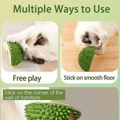 ZOVALI Durian Multifunctional Toys,Durian Cat Scratcher, Cat Scratcher Durian Comb, Massaging And Removing Floating Hair Cat Dog Mint Toys (Green+Yellow) -Purritos Shop 51XvmiQEmKL