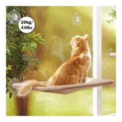 YangYan Cute Pet Hanging Beds Cat Sunny Seat Window Mount Pet Cat Hammock Comfortable Cat Pet Bed Soft Pet Bed (Color : Grey) -Purritos Shop 51Y6AhbhjBL